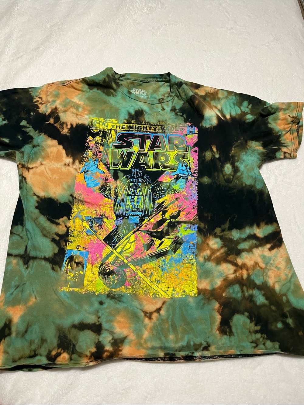 The Mighty Vader Star Wars Tie-Dye Graphic Tee - Green & Brown